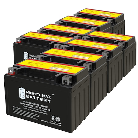 MIGHTY MAX BATTERY YTX9-BS 12V 8AH Replacement Battery compatible with 120 CCA Honda Motorcycle - 8PK MAX4006525